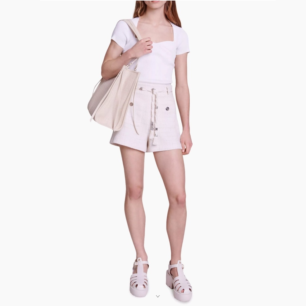 Illoni Belted Tweed Shorts